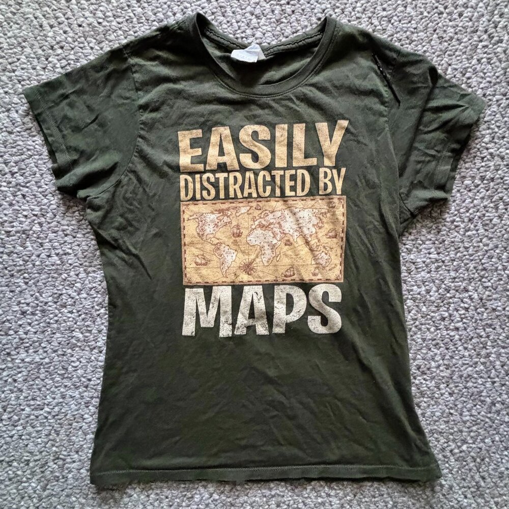 Funny "Easily Distracted by Maps" Tee